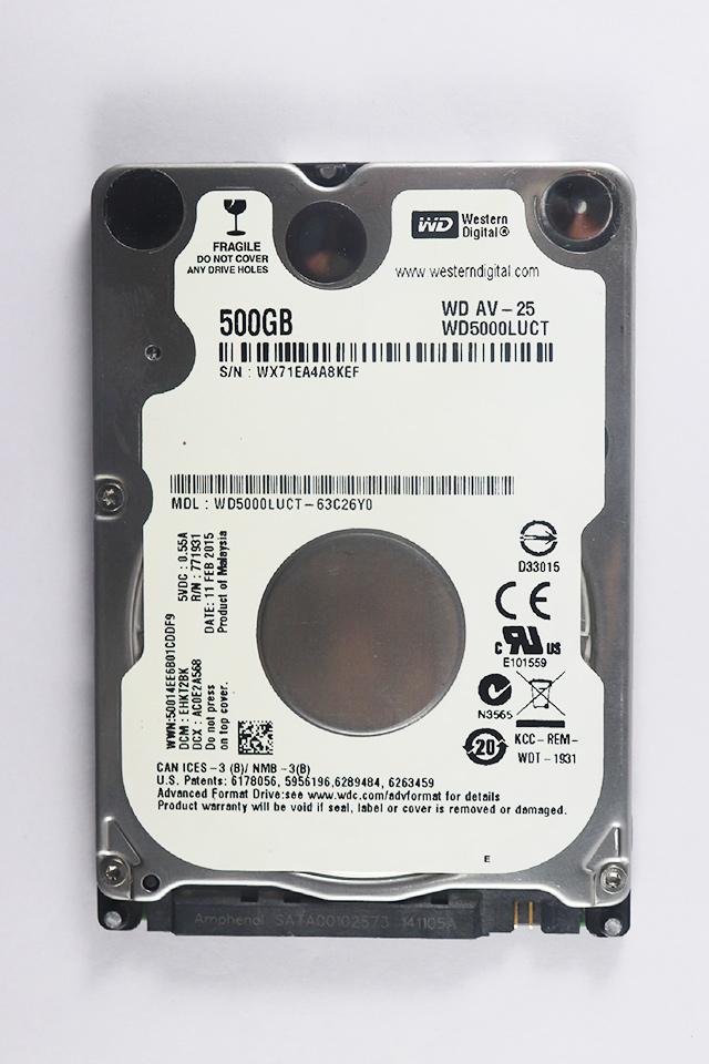 Western Digital WD5000LUCT AV 500GB 5400RPM 16MB Cache (7mm) SATA 3.0Gb/s Internal 2.5inch Notebook Hard Drive,western digital 500gb hard disk for laptop,wd 500gb laptop thin internal hard disk drive,hard disk,laptop hard disk,seagate internal laptop hard disk,wd 500gb sata laptop hard disk