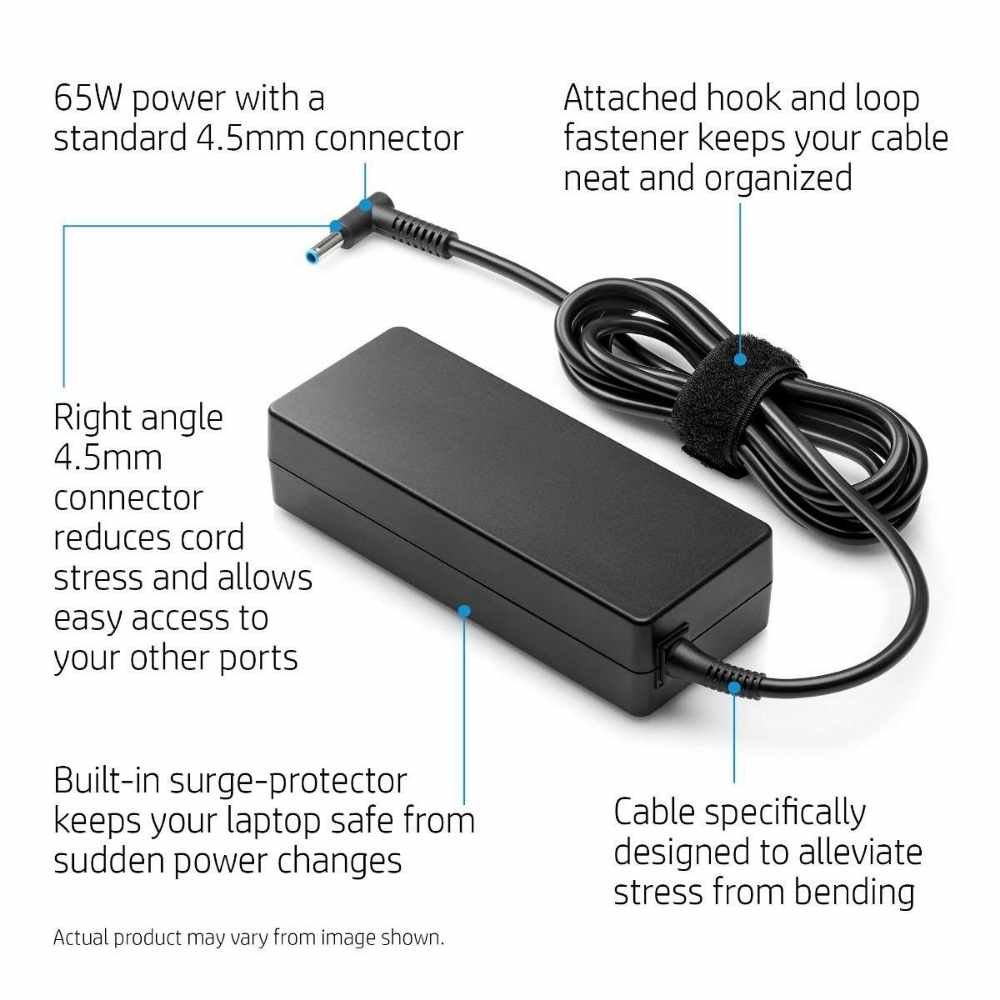 HP 65w Original Laptop Charger - Genuine AC Power Adapter Model No : HP 756478-221