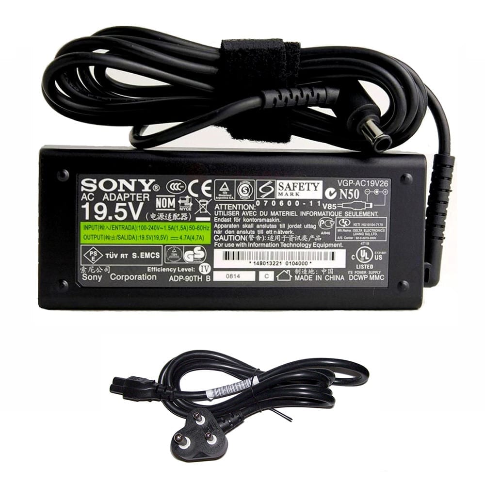 Sony Original 90w charger adapter 19.5v- 4.7amp with power cord – 1yr warranty