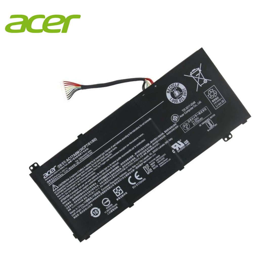 [ORIGINAL] Acer TravelMate X3410-M-85VQ Laptop Battery - 11.55V 61.9W AC17A8M