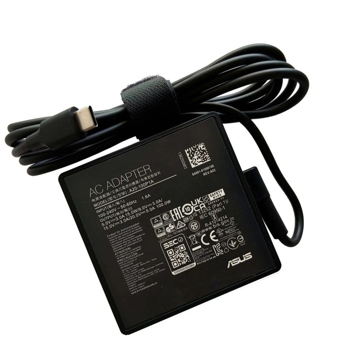 [ORIGINAL] Asus 100W-Type C Laptop Charger with 5V/3A, 9V/3A, 15V/3A and 20V/3.25A Output for Laptops