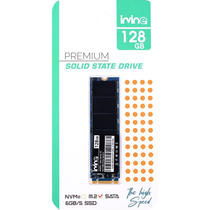 Irvine 128GB M.2 NVMe internal SSD fast storage