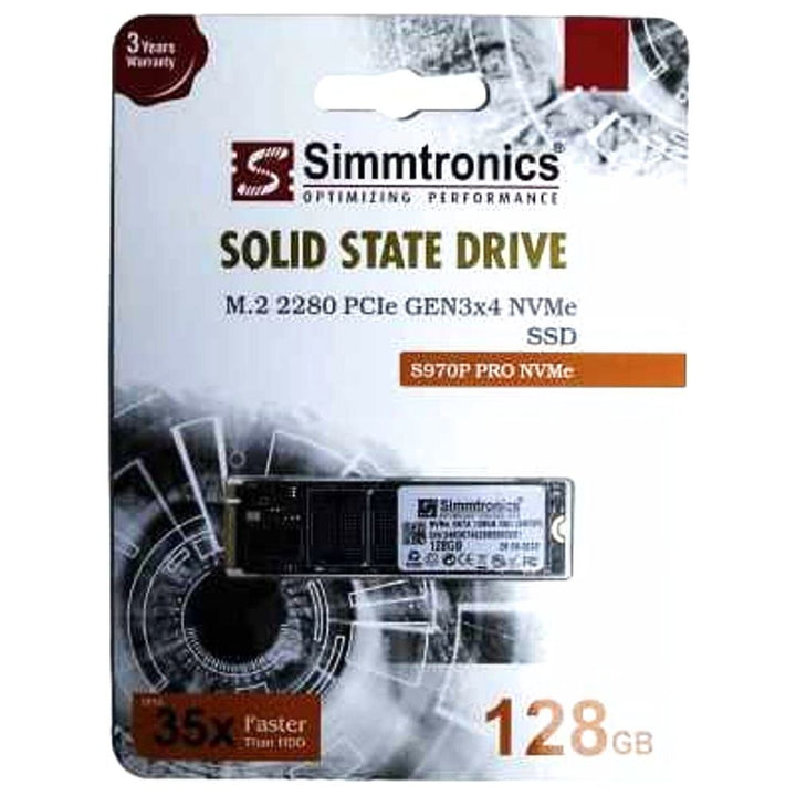 Simmtronics 128GB NVMe M.2 SSD Ultra Fast Performance Storage