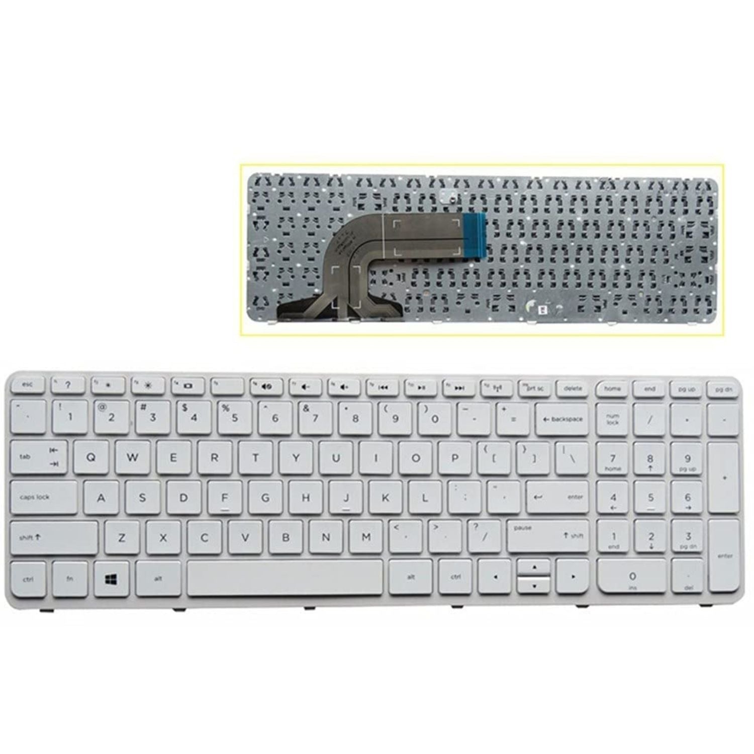 HP Laptop keyboard For Pavilion 15-N White