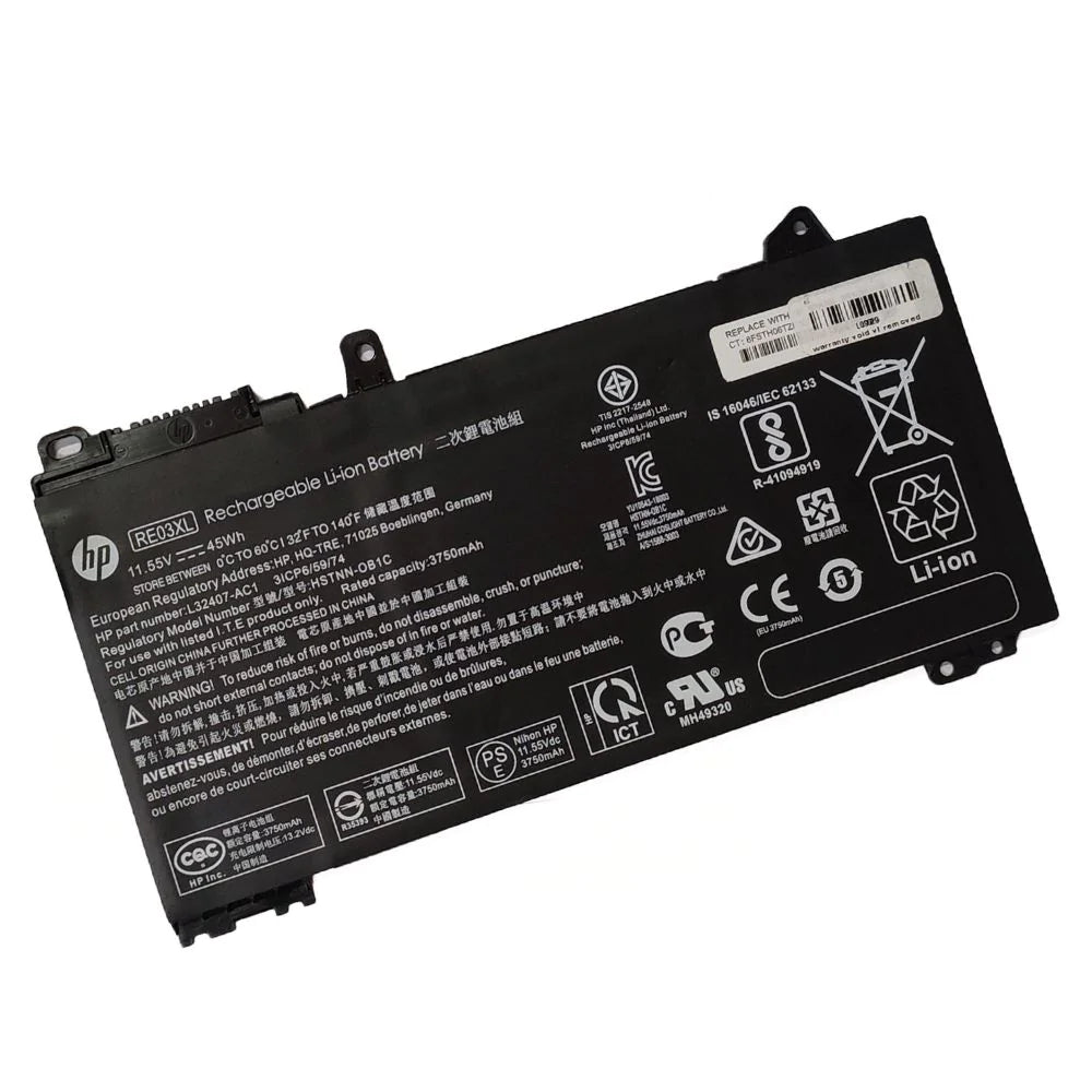 [Original] Hp PROBOOK 430 G6-6BN40EA Laptop Battery - 11.55v 45w RE03XL 3Cell