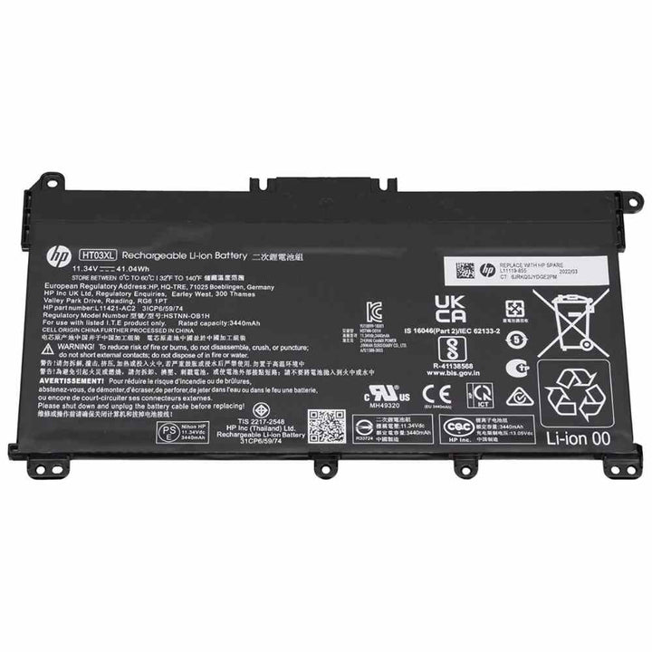 Buy [Original] Hp Pavilion 14-CE0002NJ Laptop Battery - 3 Cell 41.7Wh 11.5v