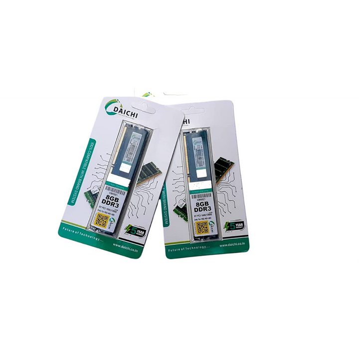 DAICHI DDR3 8 GB DUAL CHANNEL PC3 1600 MHz ( PC-12800) Memory Ram For Desktop Pc Computer Or Pc for H55. H61, H81 motherboards with 5 Years Warranty