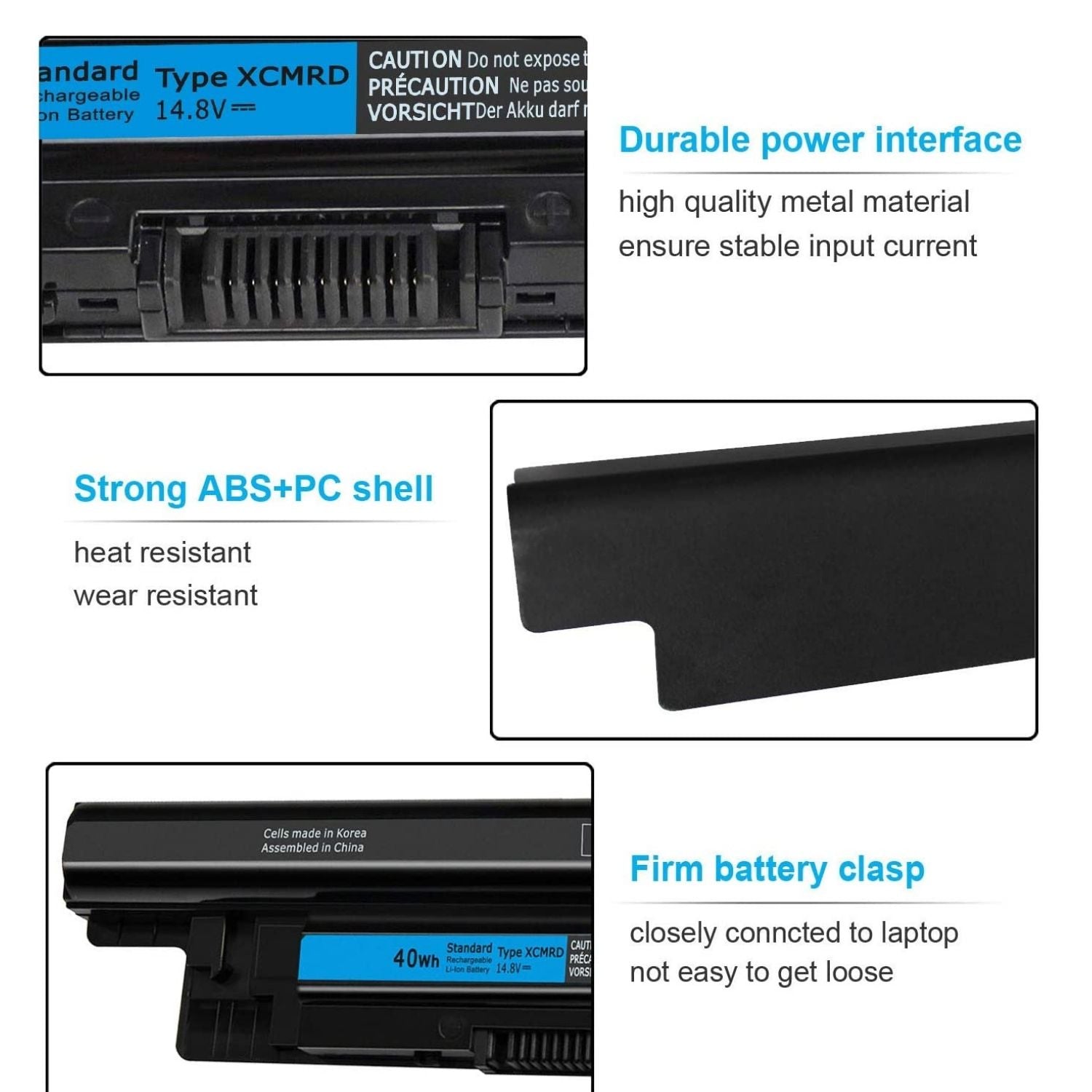 40Wh XCMRD Battery For Dell Laptops - Compatible With Inspiron 3521, 15 3000 Series & More
