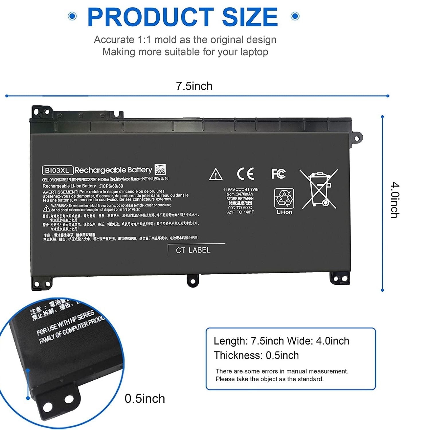 Bateria Green Cell BI03XL ON03XL do HP Pavilion x360 13-U 13-U101NW 13-U106NW 13 Bateria Green Cell BI03XL ON03XL do HP Pavilion x360 13-U 13-U101NW 13-U106NW 13