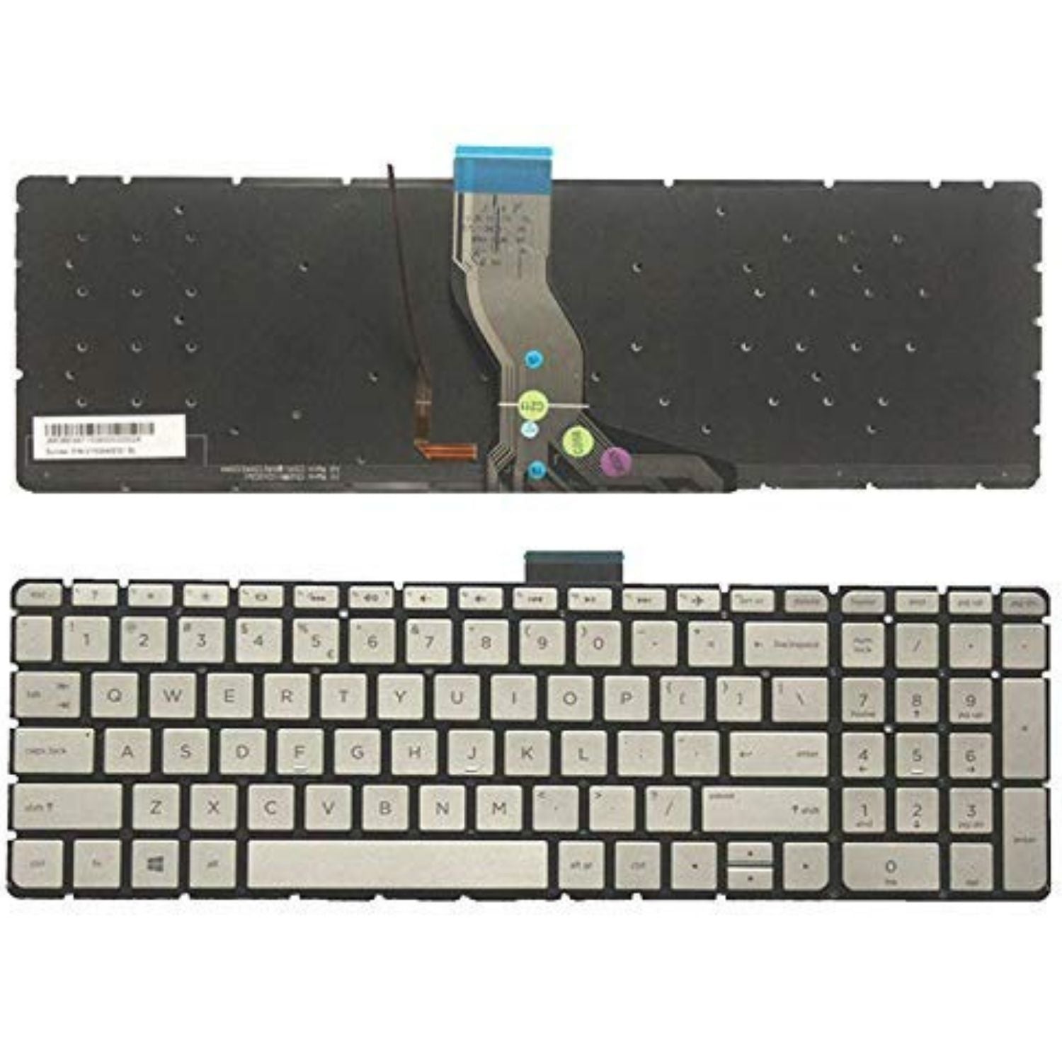 HP Laptop keyboard For Pavilion 15-AB 15AB (Silver with Backlit)