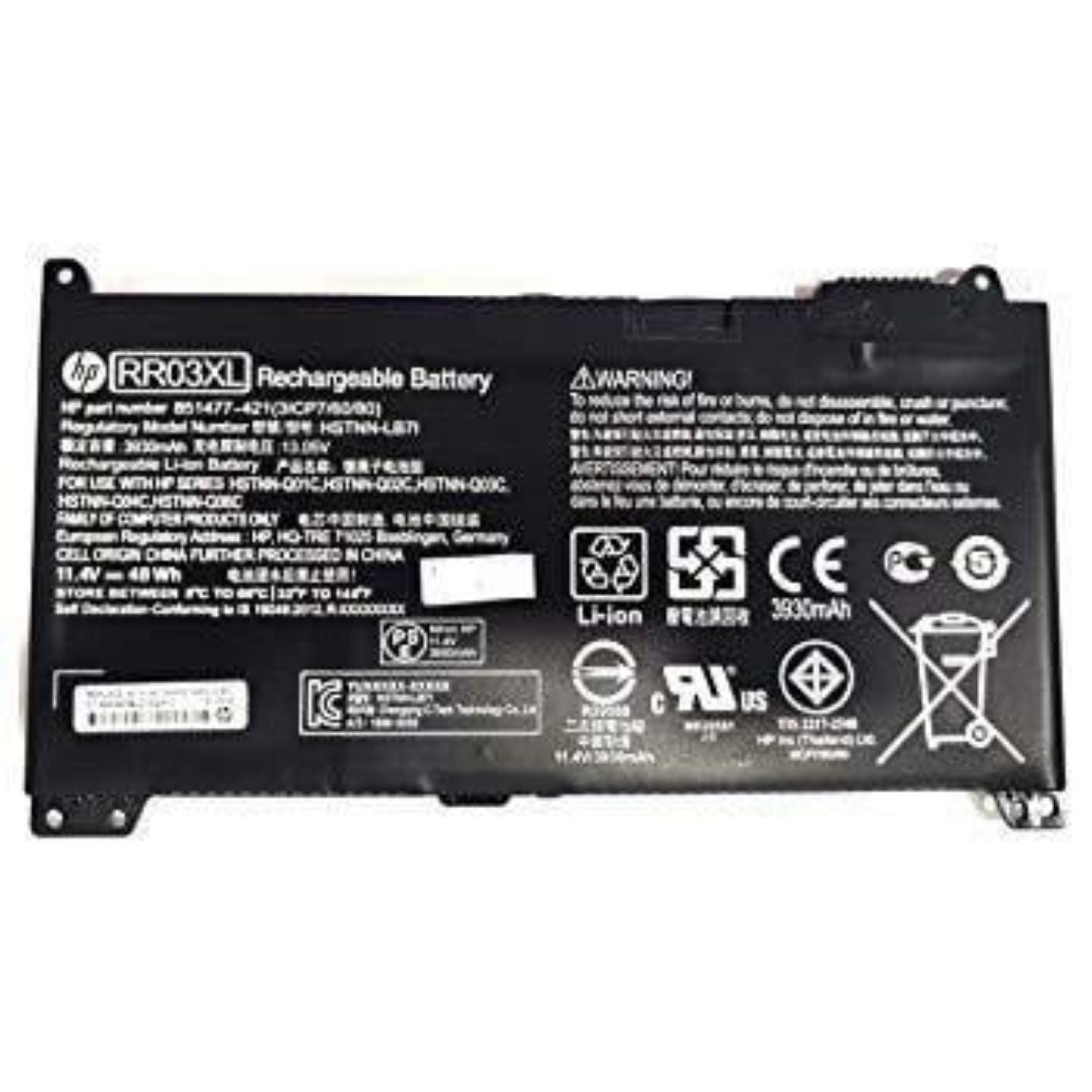 HP RR03XL Battery For ProBook 430 440 450 455 470 G4 G5 851610-850 851477-421 851477-541 HSTNN-PB6W HSTNN-UB7C HSTNN-LB7I HSTNN-Q06C Serie's Laptop.