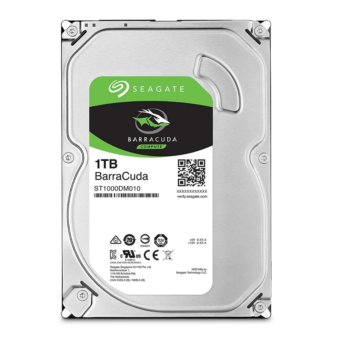 Seagate Barracuda  Hard Disk for Desktop 1TB, 8MB Cache 5400RPM, SATA 6.0Gbs  IDEAL for PC Mac CCTV NAS DVR Raid and SATA Applications, 1YR Warranty