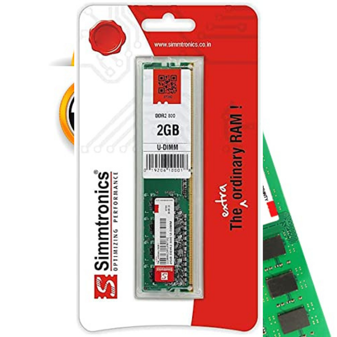 Simmtronics 2GB DDR2 800 Mhz Ram for Desktop PC Or Computer with Yea