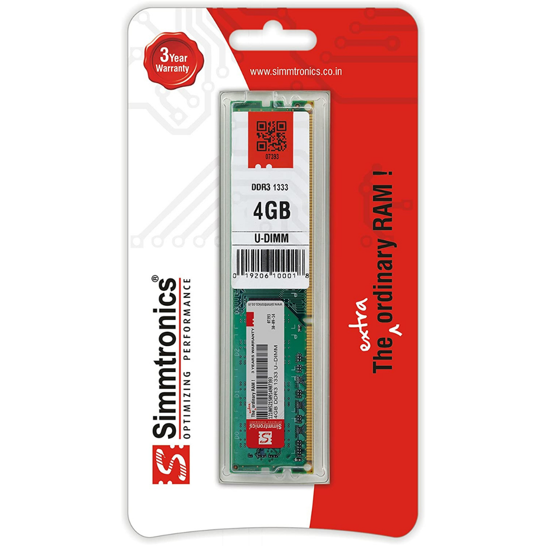 Simmtronics 2GB DDR3 RAM For Desktop PC Or Computer 1066 MHz (PC 8500) with 3 Year Warranty