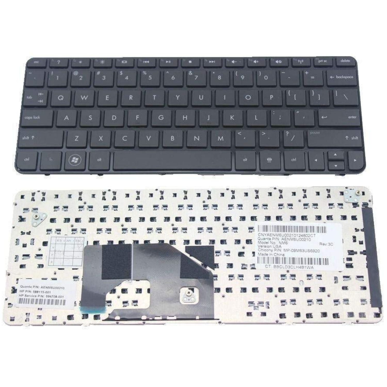 HP Mini 210, 210-2000EH, 210-2000ER Laptop Keyboard (Black)