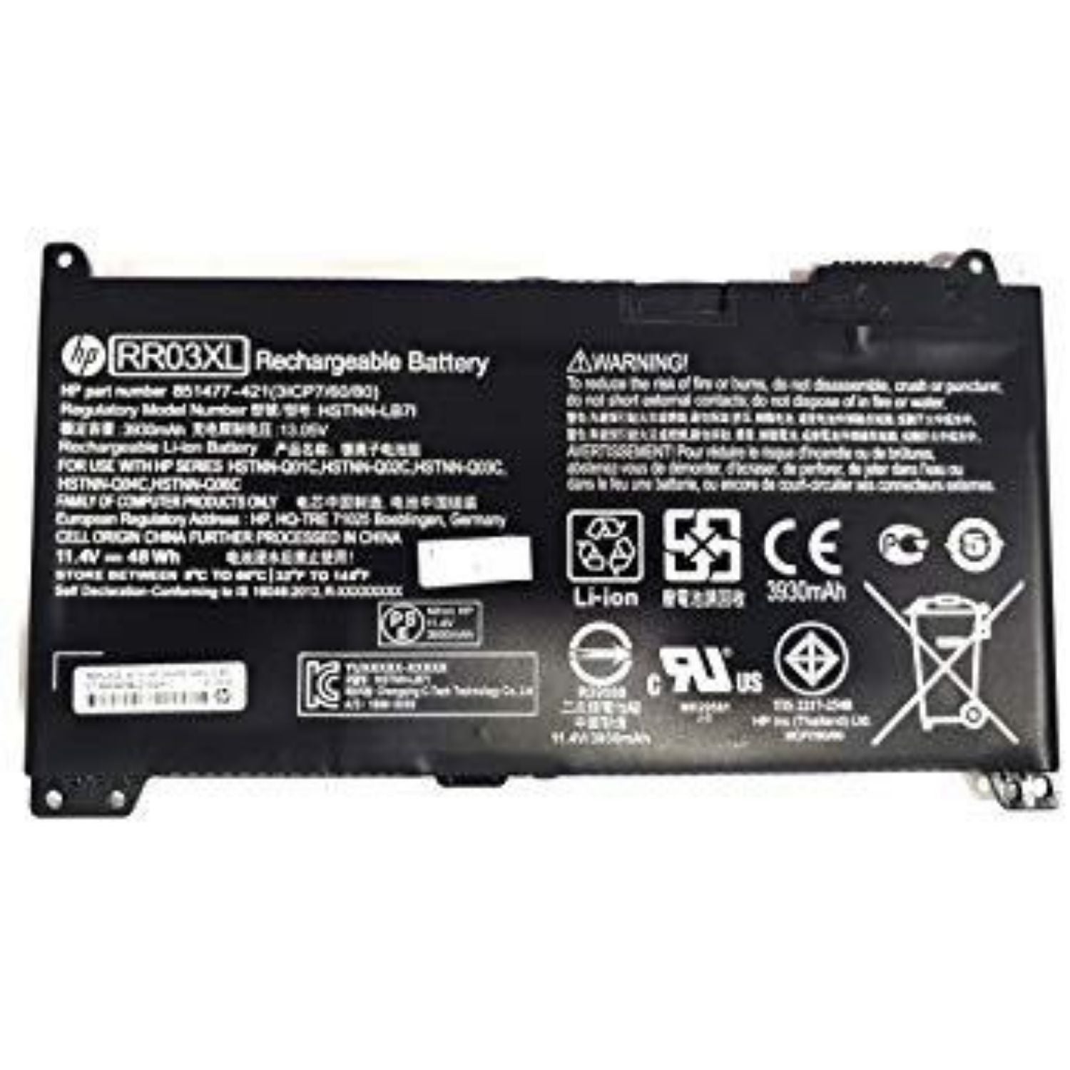 New RR03XL Replacement Battery For HP ProBook 430/440/450/455/470 G4 G5 - 11.4V 3930mAh 48Wh