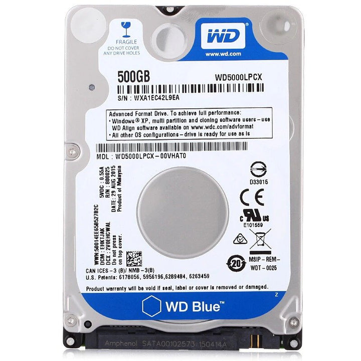 WD 500GB Laptop Sata Internal Hard Drive